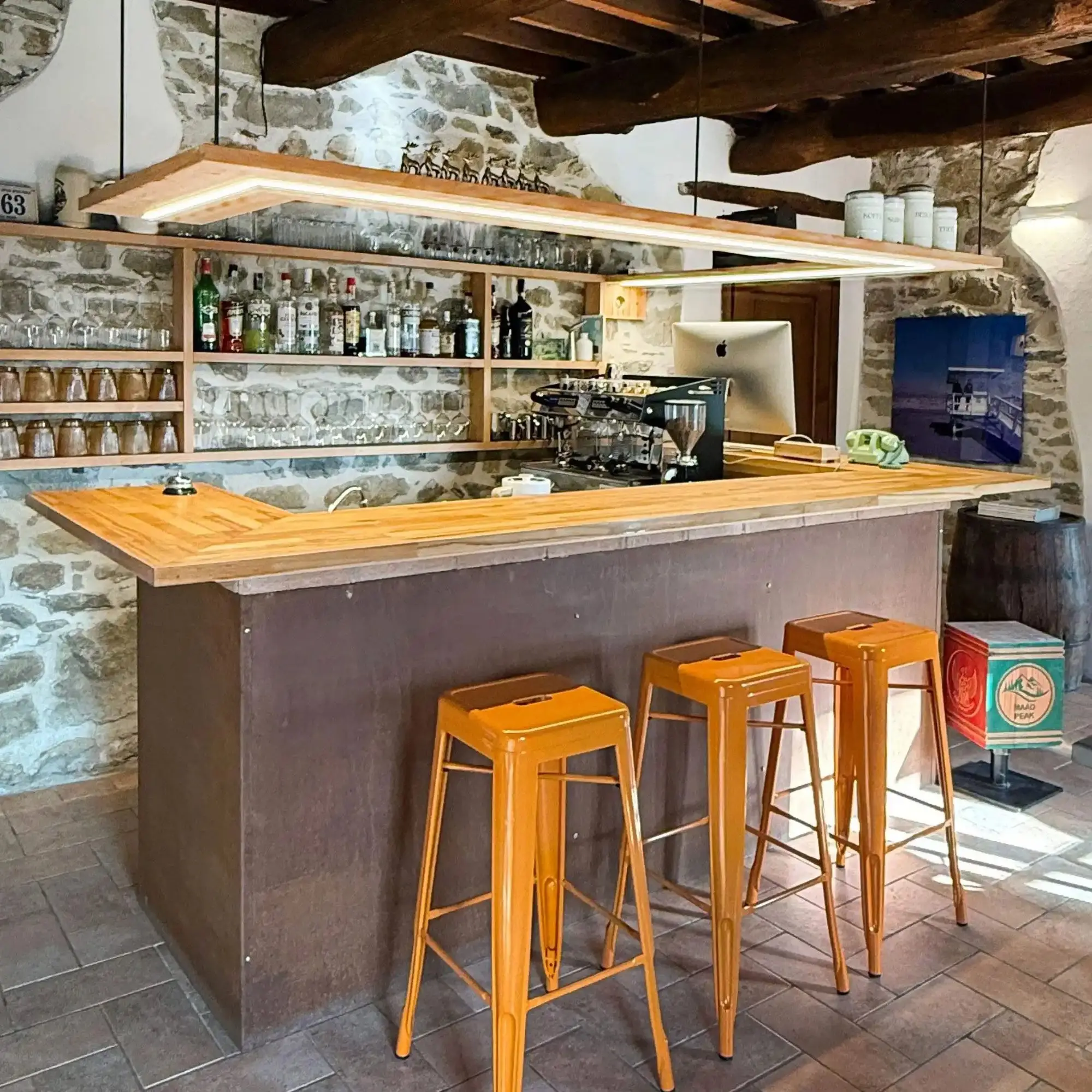 The bar at Club Vigno, Il Vigno Tuscany